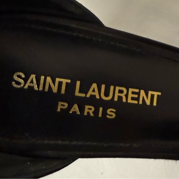 Saint Laurent Blue Satin Jodie Peep Toe Platform, EUC, Size 38 (8.) - Picture 15 of 16